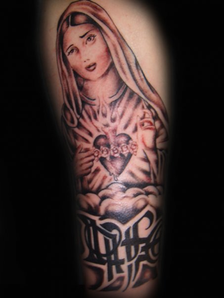 Jimmy Johnson original tattoo. Virgin Mary Tattoo